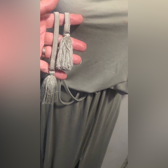 MainStrip Sage, Boat Neckline, Double Slit Maxi Dress. Will fit SZ Small & Med - Picture 11 of 16